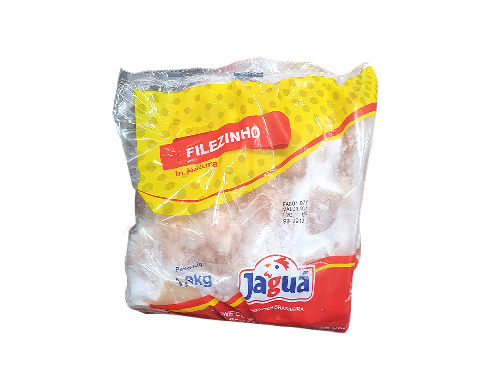 FILÉ DE PEITO DE FRANGO CONGELADO SEM OSSO SEM PELE COM SASSAMI JAGUÁ (CX 20 KG)